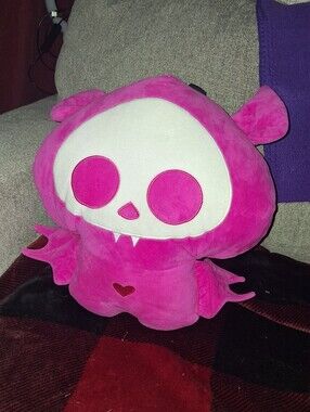 Rare Retired Skelanimals Diego The Bat Pink Plush Backpack